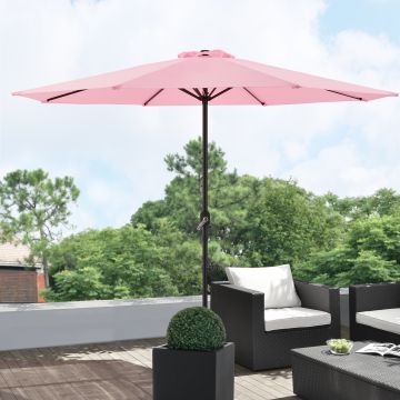 Kerti napernyő HTGI-0773 vízlepergető 300 x 230 cm poliészter/acél pasztell-rózsaszín [casa.pro] 
