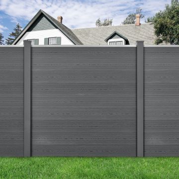 [neu.holz]® Kerítés WPC kerítéselem kerítéspanel 183 x 879 cm szürke