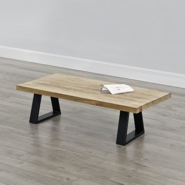 [en.casa]® Asztalláb 2-es szettben, korlattal,Fekete,40x10x40 cm