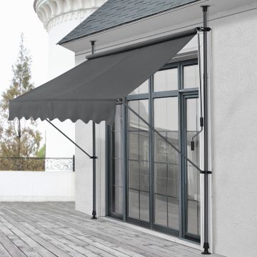 Napellenző erkélyre teraszra feltekerhető Szürke  200 x 120 x 200-300 cm [pro.tec]