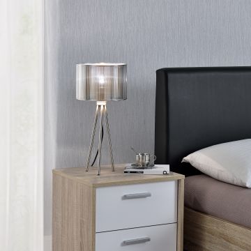 [lux.pro]® Asztali lámpa Berlin éjjeli lámpa design 49.5 x ø 22.5 cm ezüst