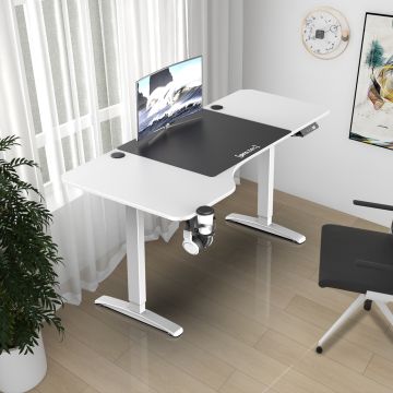Állítható magasságú asztal 73 - 118 cm Oxnard fehér [pro.tec]