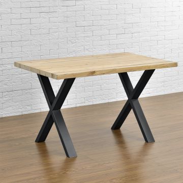 Asztalláb X alakú szett 2 db 59 x 72 cm fekete [en.casa]