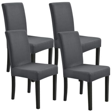 [neu.haus]® 4 x Székhuzat vedőhuzat stretch mosható különböző méretű székre szett szürke