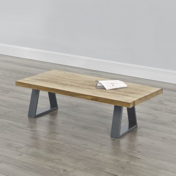 [en.casa]® Asztalláb 2-es szettben, korlattal,Acélszürke,40x10x40 cm