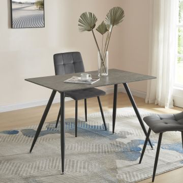 Étkezőasztal Fitjar 4 személyes 120x70 cm beton-hatású [en.casa]