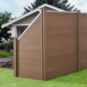 [neu.holz]® Kerítés WPC kerítéselem kerítéspanel 183x625 cm barna