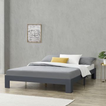 [en.casa]® Faágy Raisio ágyráccsal minimalista fa ágykeret különböző méretek több színben