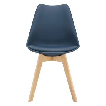Étkezőszék Dubrovnik Kék szett 6 darabos székborítás: 100% PU műbőr széklábak: bükkfa konyhaszék 81 x 49 x 57 cm [en.casa]® 