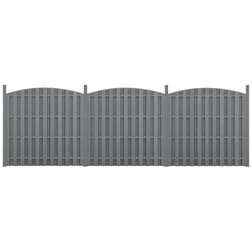 [neu.holz]® Kerítés WPC kerítéselem kerítéspanel szürke/barna több méretben