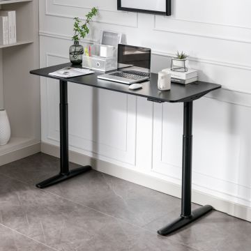 Állítható magasságú asztal Arogno 140x60 cm fekete [pro.tec]