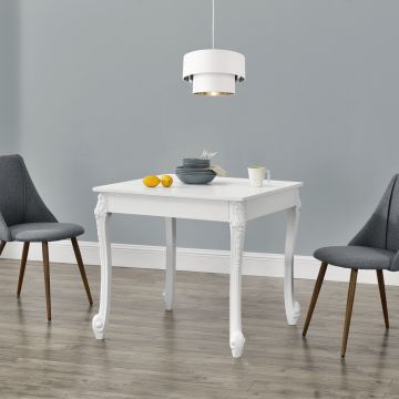 Étkezőasztal  Lüneburg 2 vagy 4 személyes konyhaasztal asztallap MDF asztalláb műanyag fehér több méretben [en.casa]® 