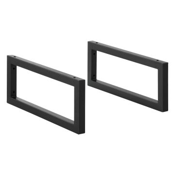 Bútorláb 2 db-os szett falra szerelhető fali konzol bútorállvány 50 x 20 cm acél fekete matt 50 Kg [en.casa]® 