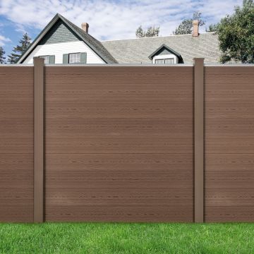 [neu.holz]® Kerítés WPC kerítéselem kerítéspanel 183 x 357 cm barna