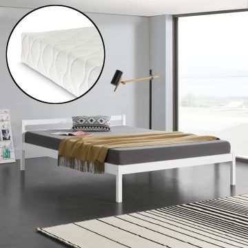  Egy- vagy kétszemélyes ágykeret ágyráccsal és matraccal [en.casa]®