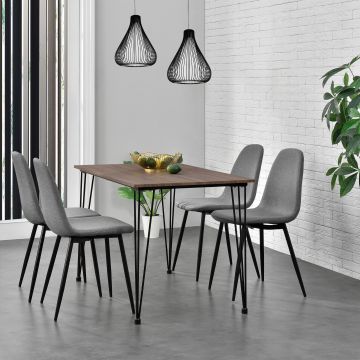[en.casa]® Étkezőszék Dolha design szék 2 darabos szett 83 x 46 cm szövet szürke