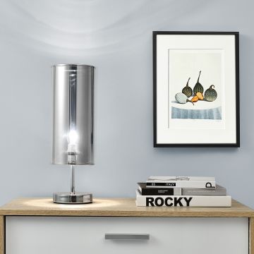 [lux.pro]® Asztali lámpa Gloss éjjeli lámpa design 44 x ø 13.5 cm ezüst