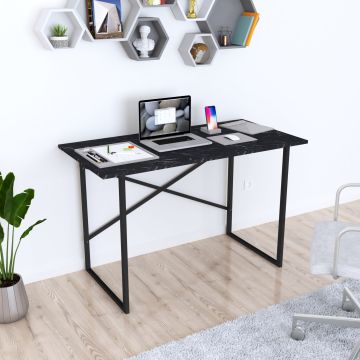 Íróasztal Tjeldsund 120x60x75cm fekete márvány [en.casa]