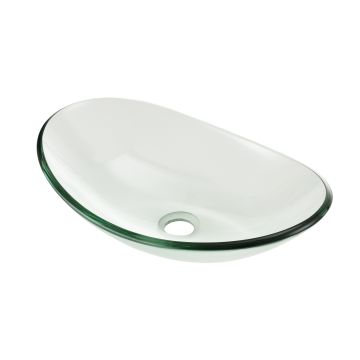 Pultra helyezhető üveg mosdókagyló ovális 47x30,5x13 cm [neu.haus]