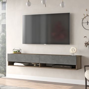 TV-állvány Laitila 180 x 31,5 x 29,5 cm sötét tölgy/betonszínű [en.casa]