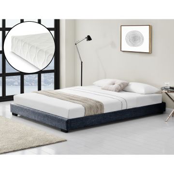 Modern textil kárpitozott ágy matraccal sötétszürke 200 x 140 cm Cоrium® 