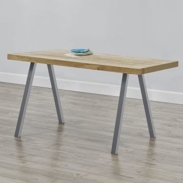 [en.casa]® Asztalláb 2-es szettben, Acélszürke,70x72 cm