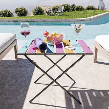 Összecsukható kerti asztal Cavallino 60x40x57 cm többszínű [en.casa]