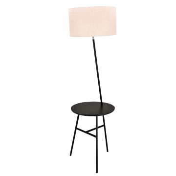 [lux.pro]® Állólámpa kisasztallal Malibu nappali megvilágítás design lámpa  160 x ø 45 cm fekete