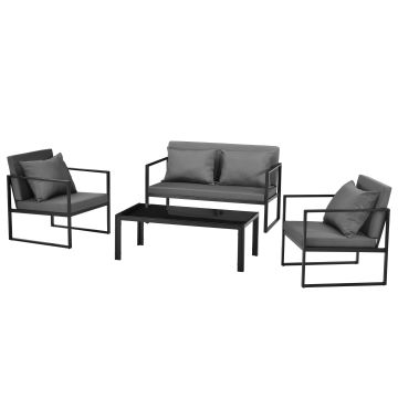 Kerti bútor Lerum szettben vagy különálló komponensekben fehér vagy fekete [casa.pro]
