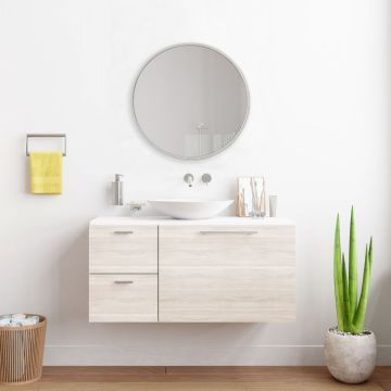 Fürdőszobai fali tükör Modugno (Ø): 60 cm fehér [en.casa]
