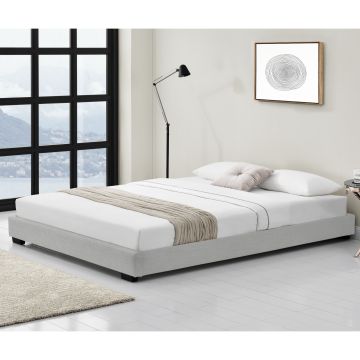 Kárpitozott ágy műbőr ágy franciaágy ágykeret ágyráccsal 140x200 cm fehér Corium®