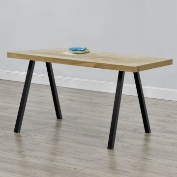[en.casa]® Asztalláb 2-es szettben, Fekete,70x72 cm