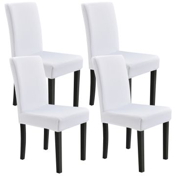 [neu.haus]® 4x Székhuzat vedőhuzat stretch mosható különböző méretű székre szett fehér