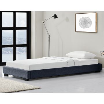 Kárpitozott ágy lenvászon ágy ágykeret ágyráccsal 90x200 cm sötétszürke Corium®