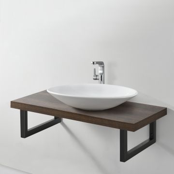 [en.casa]® Bútorláb 2 db-os szett falra szerelhető fali konzol bútorállvány acél fekete matt 50 Kg különböző méretben