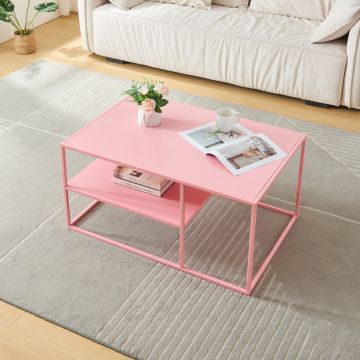 Dohányzóasztal Solund 90x60x45 cm rózsaszín [en.casa]