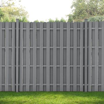 [neu.holz]® Kerítés WPC kerítéselem kerítéspanel 185 x 193 cm szürke