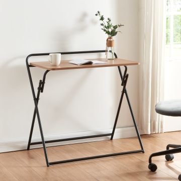 Összecsukható íróasztal Kvitsøy 85x50x80cm fekete/tölgy [en.casa]