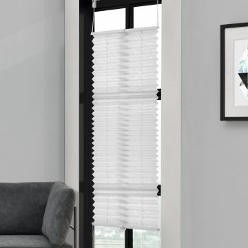 Harmónikaroló / Pliszé függöny - 40 x 100 cm - fehér - nap-és fényvédelem - sötétítő - fúrás nélkül