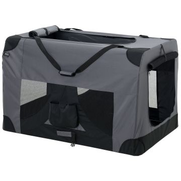 [pro.tec]® Kisállat hordozó szállító táska box XXL 91.4 x 63.5 cm szürke kutya macska 