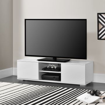TV-szekrény 34,5x120x40 cm fehér vagy fekete fényes [en.casa]