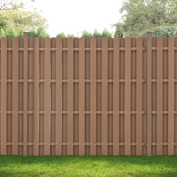 [neu.holz]® Kerítés WPC kerítés elem kerítéspanel 11 léccel szürke, barna