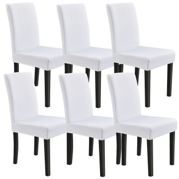[neu.haus]® 6x Székhuzat vedőhuzat stretch mosható különböző méretű székre szett fehér
