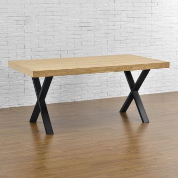 Asztalláb X alakú szett 2 db 69 x 72 cm fekete [en.casa]