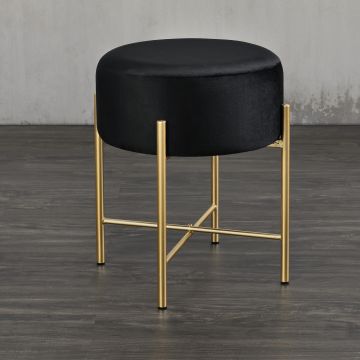 Ülőke párnázott ülőfelülettel Kungälv 44 x 35 cm fekete/sárgaréz színű [en.casa]