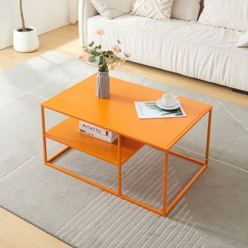 Dohányzóasztal Solund 90x60x45 cm narancssárga [en.casa]