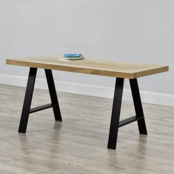[en.casa]® Asztalláb 2-es szettben, A-alakú, Fekete,70x10x72 cm