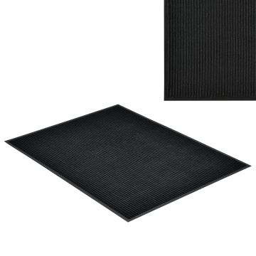[en.casa] Lábtörlő szőnyeg - csúszásgátlóval / előszoba szőnyeg - 120x90cm (fekete)