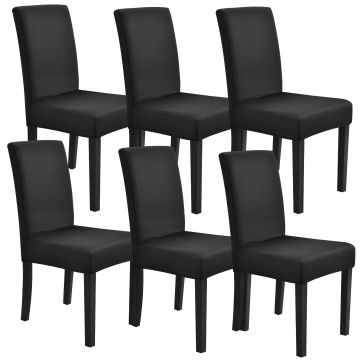 [neu.haus]® 6 x Székhuzat vedőhuzat stretch mosható különböző méretű székre szett fekete