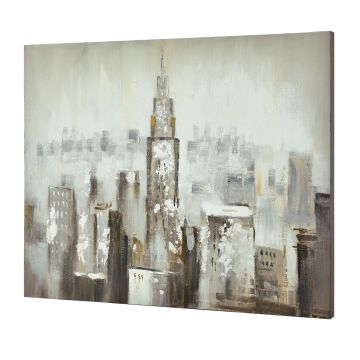 [art.work] Eredeti kézzel festett fali kép - festmény – felhőkarcoló -  lenvászon ékelt kerettel